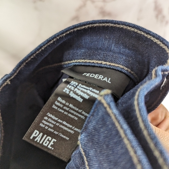 Paige Jeans Mens 34 Federal Slim Straight Stretch Denim Dark Wash Graham - Picture 14 of 16